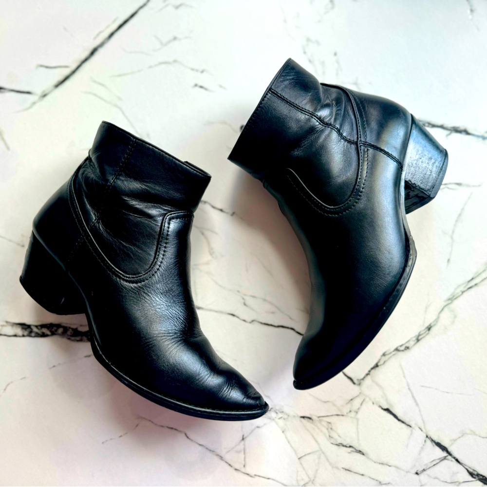 Aldo Glaleclya Black Leather Ankle Boots/Booties Size 7